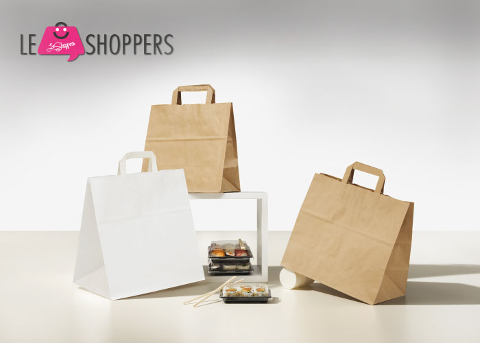 Carry Out Shopper carta food - Buste di carta maniglia piatta